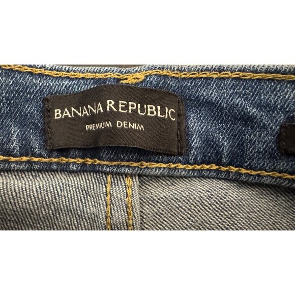 Banana Republic Waist 32 G Crop Premium Denim Jeans Medium Wash - Picture 4 of 13